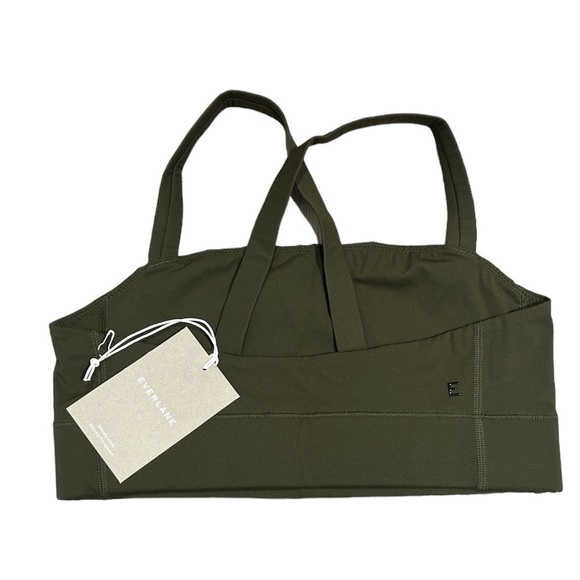 Everlane The Perform Cropped Top in dark olive green - size small - Picture 6 of 11